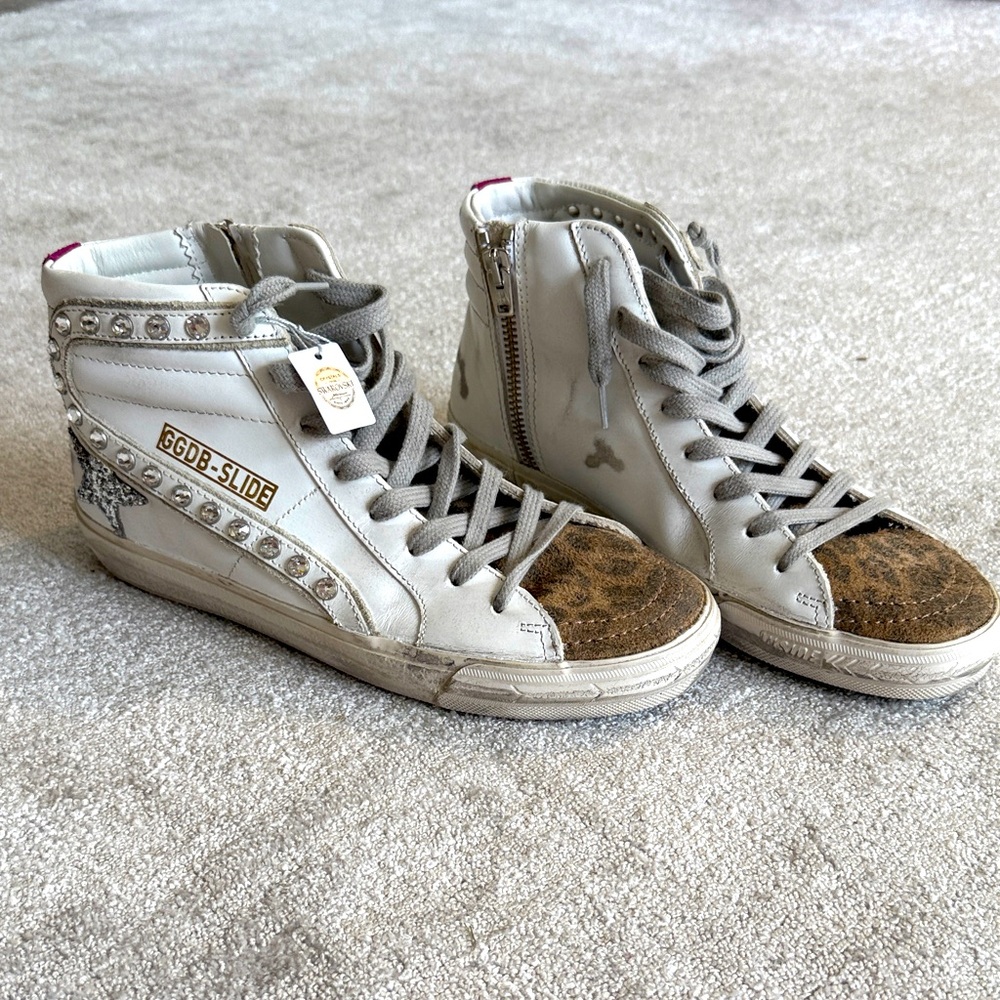 Golden Goose Women's High-Top Sneakers - White and Brown